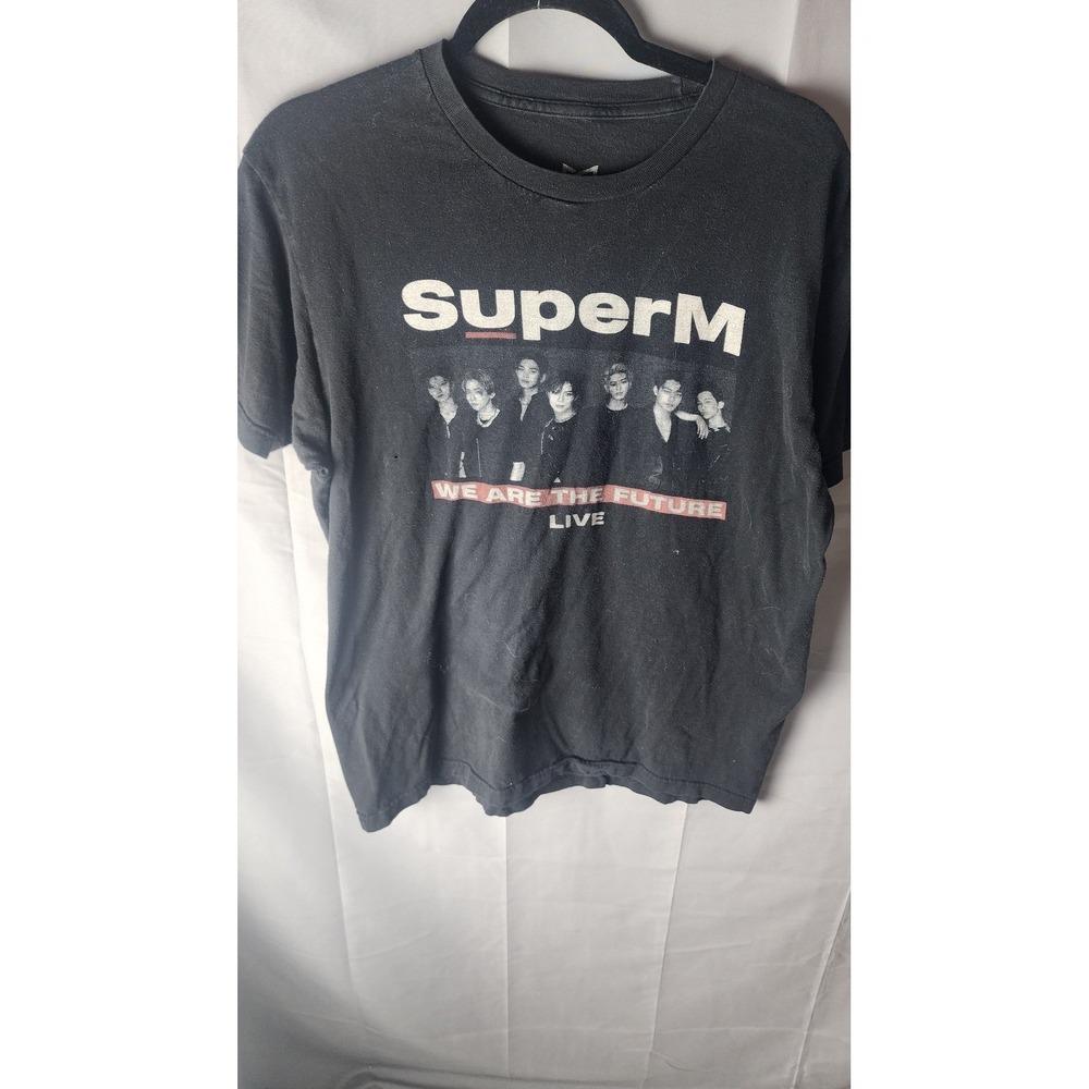 SuperM We Are The Future Live Tour T-Shirt Mens Large Black K-Pop Concert Y2K